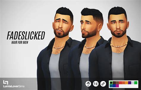Lumialoversims Fadelicked Hair For Men Cheveux Sims Cheveux Homme
