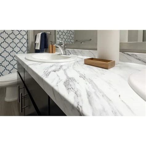 Wilsonart Calcutta Marble Textured Gloss Laminate Kitchen Countertop