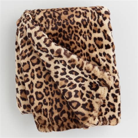 Leopard Print Faux Fur Throw Blanket By World Market Faux Fur Throw Blanket Leopard Print