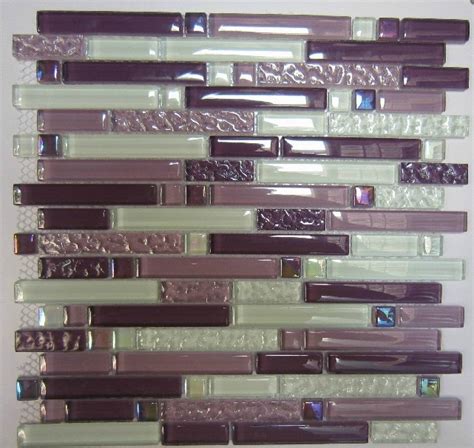 Purple Glass Mosaic Tile Backsplash Sgmt063 White Glass Tiles Kitchen