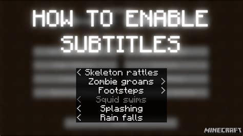 Minecraft How To Enable Subtitles Youtube