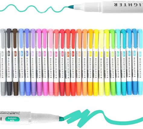 Wholesale Highlighters Pen Set25 Colors Dual Tip Pastel Highlighters