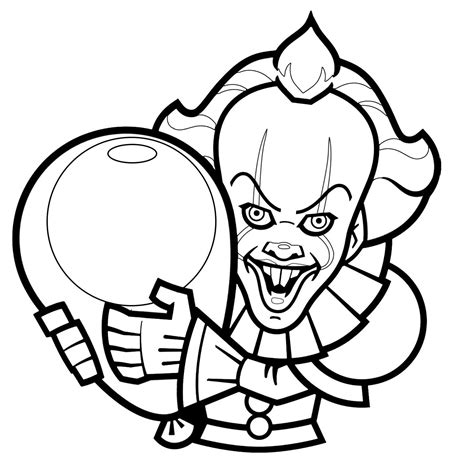 Voir plus d'idées sur le thème coloriage clown, coloriage, cirque. Clown de Ça version 1 - Coloriage Halloween - Coloriages pour enfants