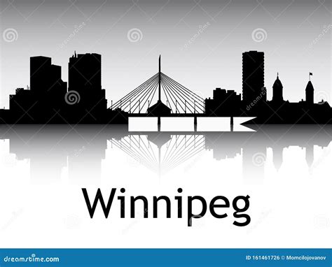 Silhouette Skyline Panorama Of Winnipeg Canada Stock Vector