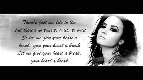 Demi Lovato Give Your Heart A Break Lyrics Hd Youtube
