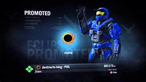 Halo Reach Ranking Up To Eclipse Youtube