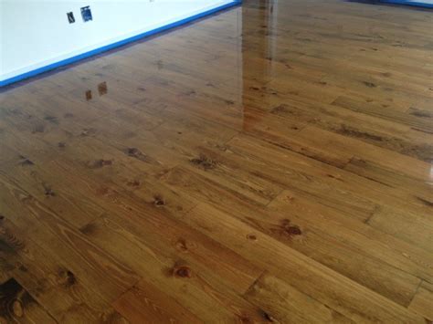 How to get an even coat of stain on a pine board. Sag Harbor - 6 7/8" Yellow Pine installed & finished w ...