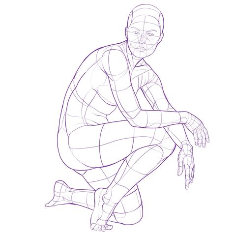 Kneeling Pose Reference Drawing