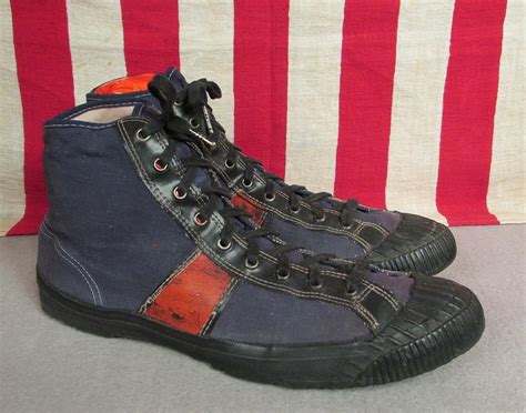Vintage 1920s Kaufman Sport Shoes Canvas Basketball Sneakers Sz9