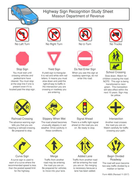 Printable Road Sign Practice Test Printable Jd