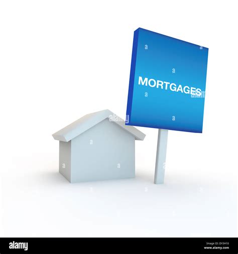 3d Render Of A Sign Outside A House Saying Mortgages Stock Photo Alamy