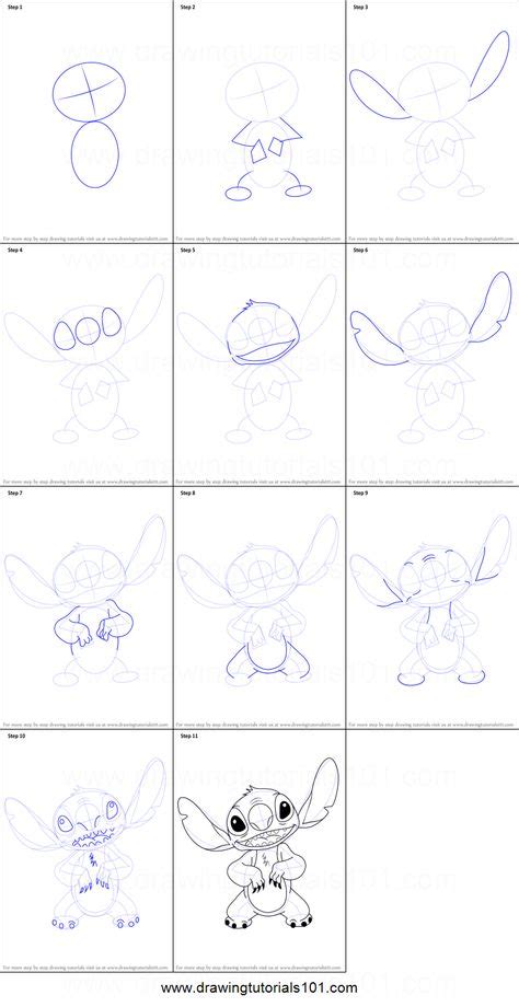 How To Draw Stitch From Lilo And Stitch Printable Step By Step Drawing Sheet
