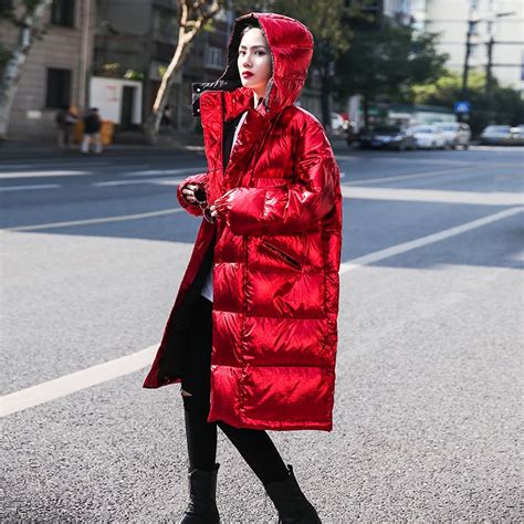 Women Winter New Cotton Jacket Girl Shiny Sustans Parka 2019 New Hooded