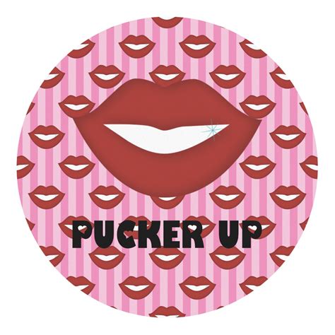 Lips Pucker Up Round Decal Medium Youcustomizeit