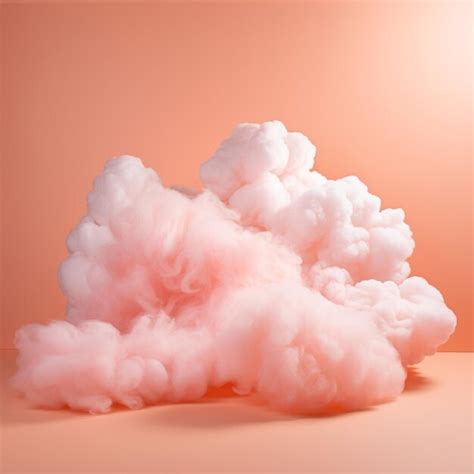 Un fondo naranja de algodón de caramelo con nubes esponjosas Imagen