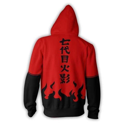 Naruto Uzumaki Boruto Hokage Red Zip Up Hoodie Jacket Otakuform