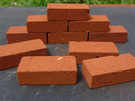 10 16th Real Brick Red Miniature Modelling Bricks Ebay