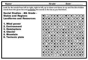 In the mean time we talk about grade 4 social studies worksheets, below we will see various related photos to inform you more. 4th Grade Social Studies, Word Search Worksheets, US ...