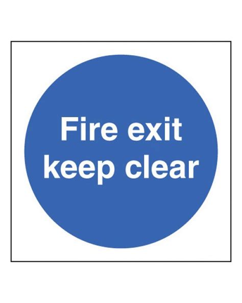 Fire Exit Keep Clear Sign Self Adhesive Vinyl From Aspli Safety