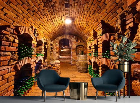 Peel And Stick Self Adhesive Wine Cellar Wallpaper Removable Etsy