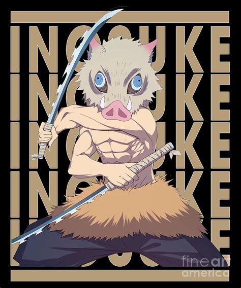 Inosuke Retro Name Demon Slayer Drawing By Anime Art Fine Art America