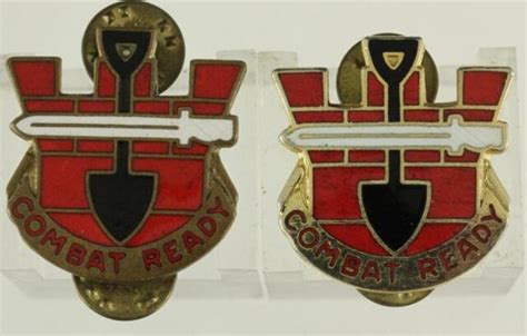 Vintage Us Military Dui Insignia Pin Set 130th Engineering Brigade