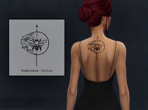 The Sims Resource Upper Back Bumblebee Tattoo