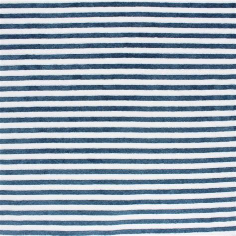 Striped Terry Cloth Jersey Fabric Petrol Bluewhite Mpm