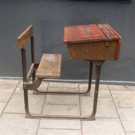 Got To Love This Vintage Wooden And Cast Iron School Desk With A Fold