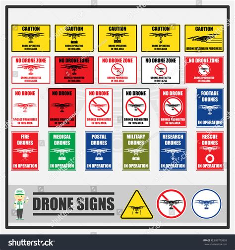 Set Signs Symbols Drones Signs Symbols Stock Vector Royalty Free