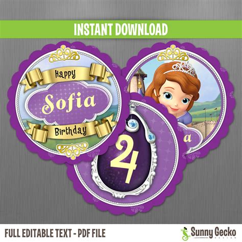 You can download your free disney sofia the first . Disney Sofia The First Birthday Labels - Sofia the First ...