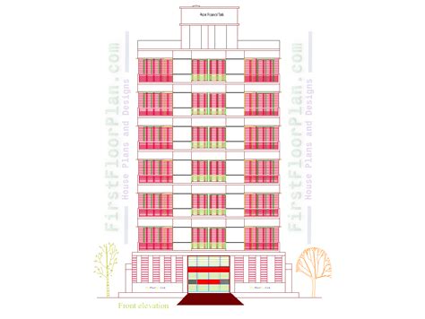 7 Storey Apartment Building Plan And Elevation 42 X 62 First Floor