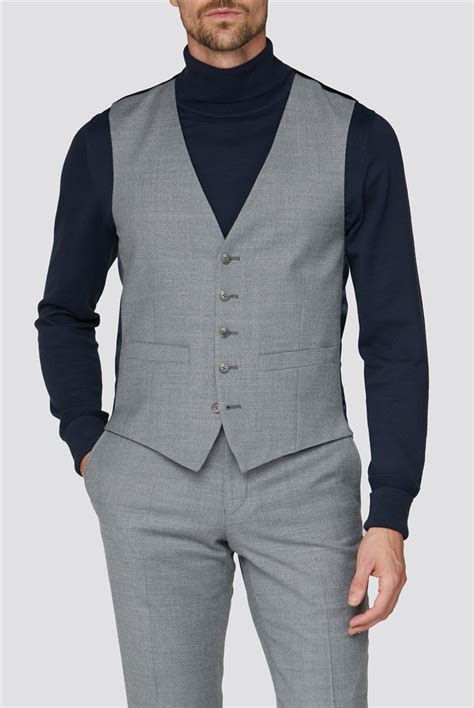 Alexandre Of England Mens Light Grey Waistcoat Suit Direct