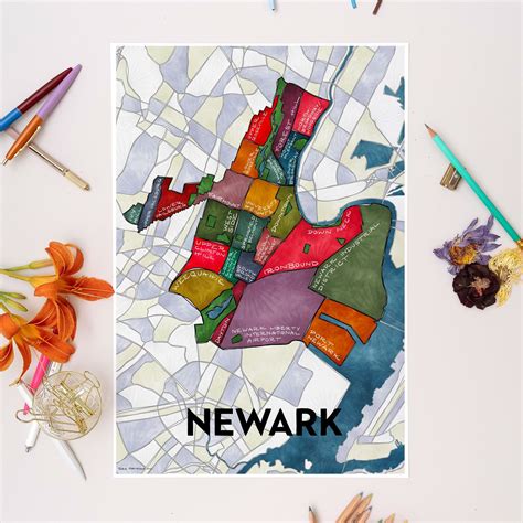Meet The Newark New Jersey Neighborhoods Map This Hand Illustrated