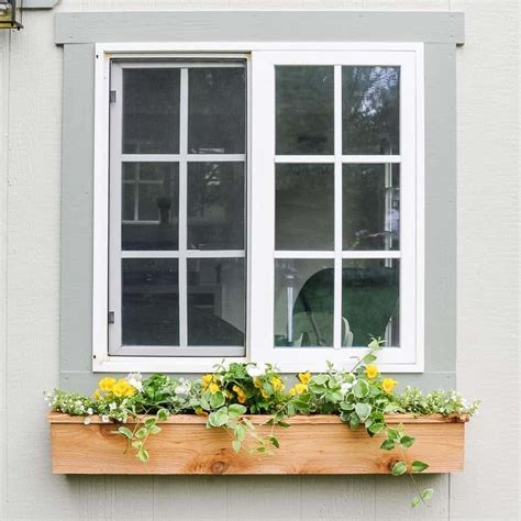 This window box also has attached lattice panels that goes up and over your window. Easy $15 Fixer Upper Style DIY Cedar Window Boxes - Joyful ...