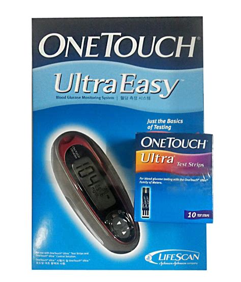 One Touch Ultra Easy Glucose Monitor with 10 Test Strips Free: Buy ...