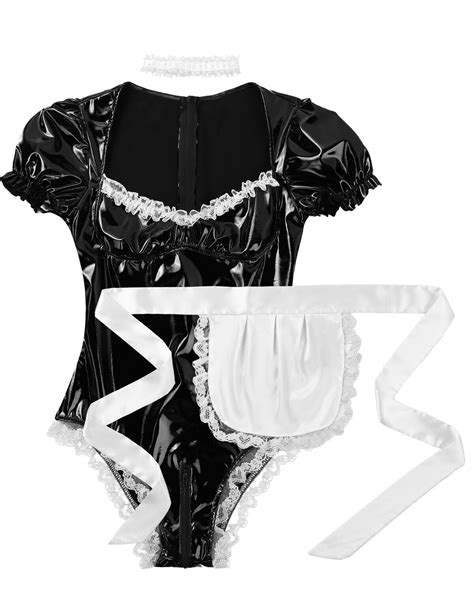 Sexy Sissy Womens French Maid Costume Cosplay Lingerie Uniform Apron