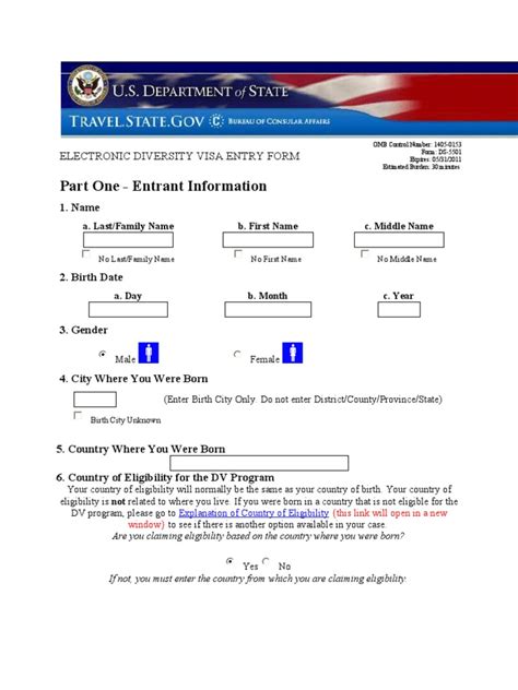 You should likewise bring any required budgetary proof gave by your applicant. Electronic Diversity Visa Entry Form | Visa (Document)