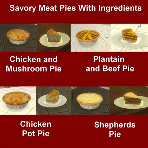 Savory Meat Pies With Ingredients By Leniad At Mod The Sims Sims 4