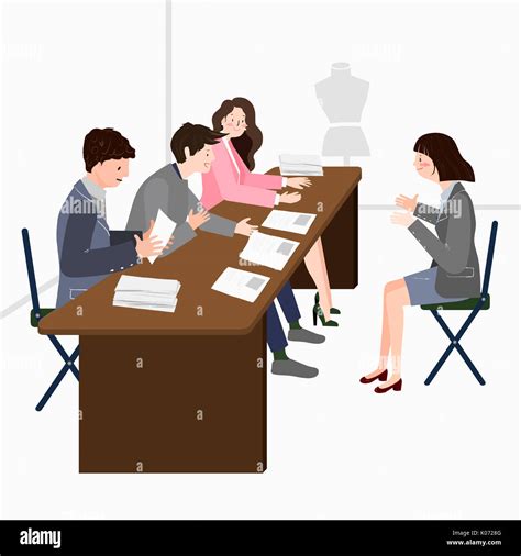 Illustration Of Job Interview Stock Photo Alamy