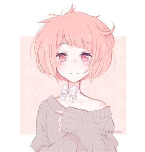 Aesthetic Anime Girl With Short Pink Hair