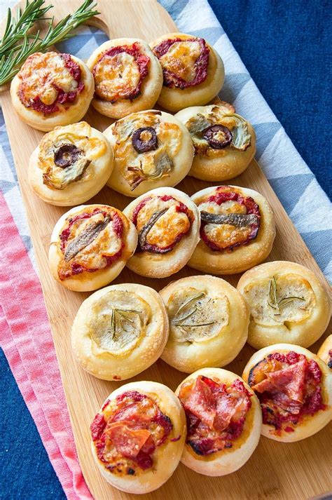 Pizzette Mini Pizza Bites With Assorted Toppings Recipe Mini Pizza Bites Pizza Bites