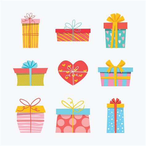 Colorful Hand Drawn Gift Box Icon Collection 2378675 Vector Art At Vecteezy