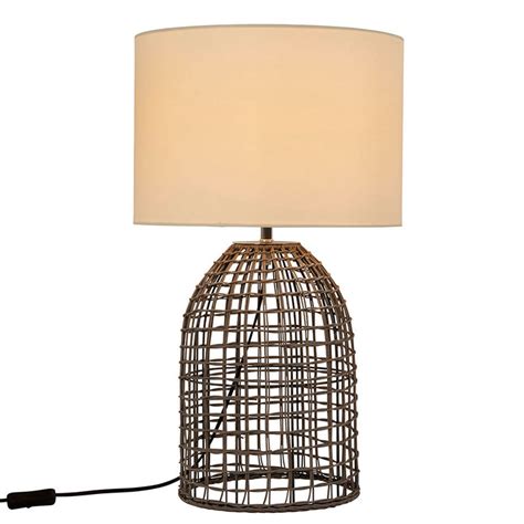 Zanie Natural Woven Rope Table Lamp With Shade — Za