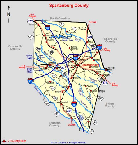 Map Of Spartanburg South Carolina World Map