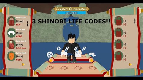 Roblox comes under the genre of game creation system and massively multiplayer online. 3 NEW SHINOBI LIFE CODES!!! | Shinobi Life 2 - YouTube