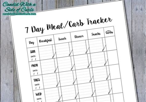 Carb Tracker Printable Template Business Psd Excel Word Pdf