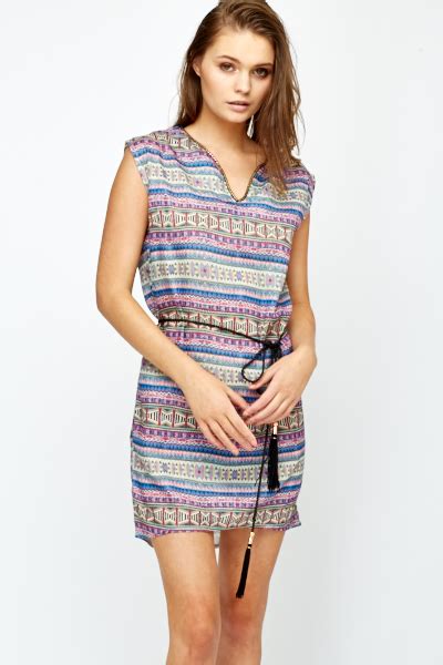Aztec Print Belted Tunic Just 7