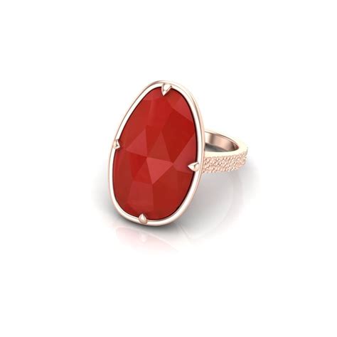 Natural Red Onyx Ring Aaa Quality Gemstone Onyx Engagement Ring
