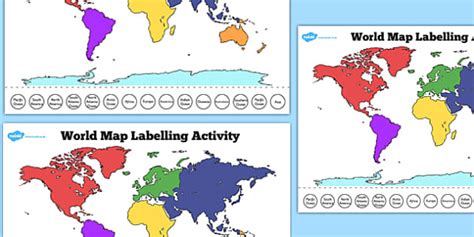 World Map Labelling Activity Teacher Made Twinkl